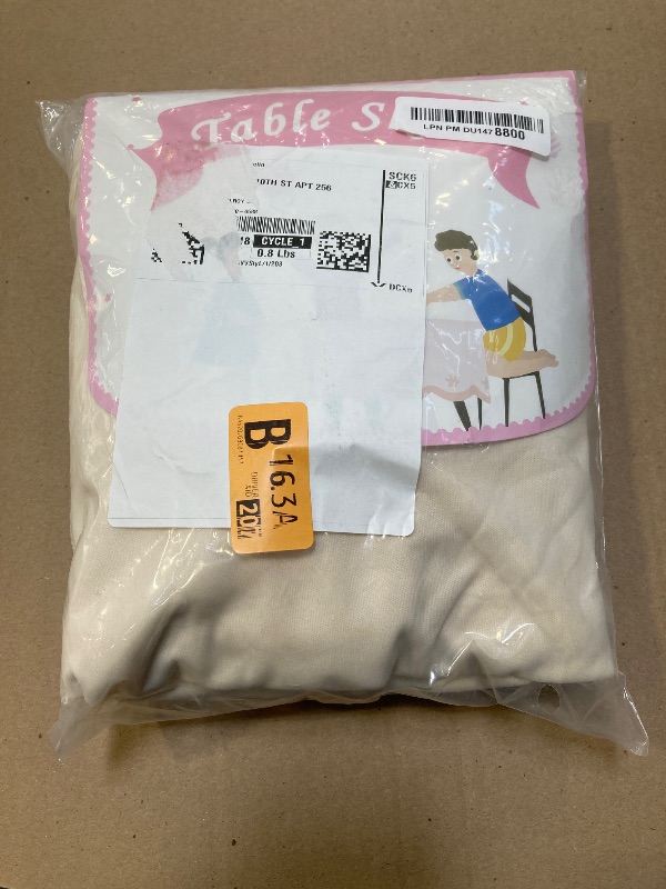 Photo 1 of Leegleri 72Inch Long Beige Polyester Table Skirt for Rectangle Tables, Wrinkle Resistant Pleated Ruffle Table Cloth for Banquet,Wedding,Trade,Baby Shower(Table Cover Not Included)