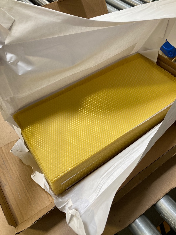 Photo 1 of Vkinman 30pcs Beeswax Sheets Beehive Wax Foundation Sheets Natural Beeswax Honeycomb Sheets for Beekeeping Candle Making
