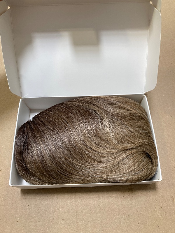 Photo 1 of UAmy hair Toppers For Women with Thinning Hair 20inch Long Wavy Curly Hair Topper with Curtain Bangs 6.5 * 6.5inch Synthetic Wiglets HairTop Hairpieces with Clip in(Ombre Blonde with Dark Roots