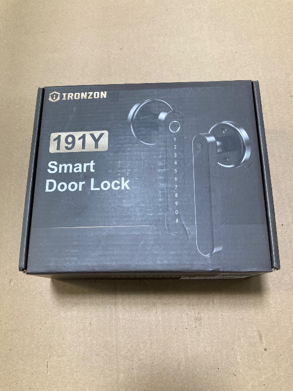 Photo 1 of IRONZON Fingerprint Door Lock Smart Door Lock with Keypad Keyless Entry Door Lock with Handle for Home Hotel Office Apartment Bedroom