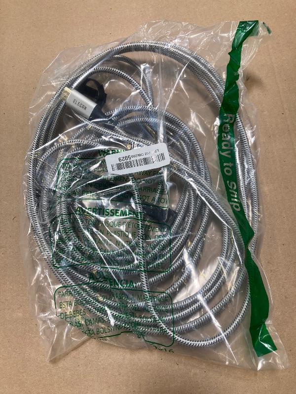 Photo 1 of Elecan USB C to HDMI Cable 25 Ft, 4K@60Hz HDR, Gold-Plated Braided High-Speed USB 3.1 Type-C to HDMI 2.0 Cord Thunderbolt 3 Compatible for Galaxy MacBook Pro/Air iPad Pro Surface Dell HP with 5 Ties