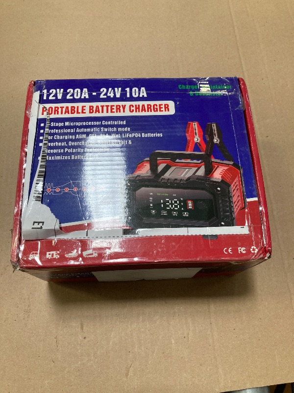 Photo 1 of YONHAN Battery Charger 0-20A 12V/24V LiFePO4 Lead Acid Fully Automatic Battery Maintainer, Car Battery Trickle Charger Automotive w/Battery Repair, Winter Mode, for AGM, STD, Gel, Deep Cycle Batteries