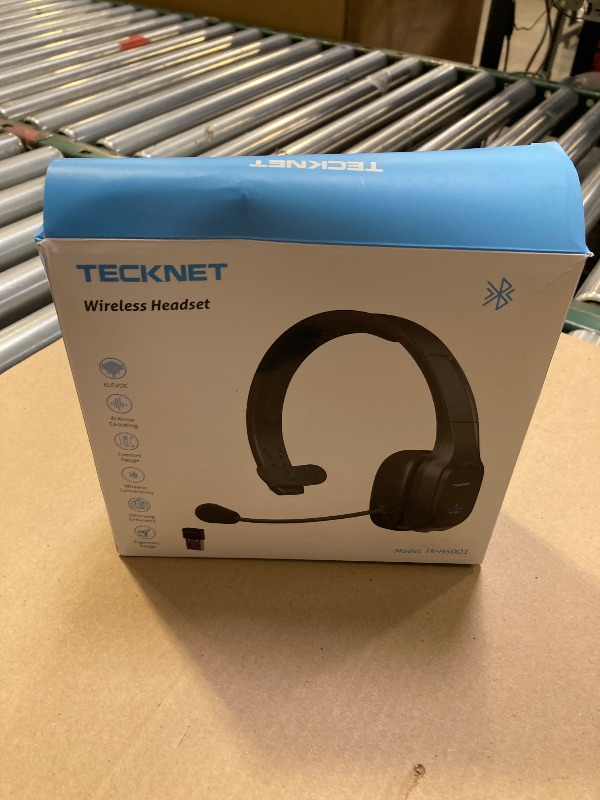 Photo 1 of TECKNET Trucker Bluetooth Headphones with Microphone Noise Canceling Wireless On Ear Headset, Hands Free Wireless Headset for Cell Phone Computer Office Home Call Center Skype (Black)