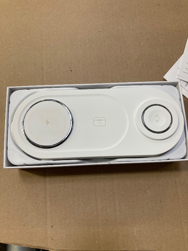 Photo 1 of Upgraded 3 in 1 Wireless Charger, Nano Magnetic iPhone Charging Station for Apple Devices, Fast Mag Safe Charging Pad for iPhone 16/15/14/13/12 Series & AirPods Pro & Apple Watch Series, White