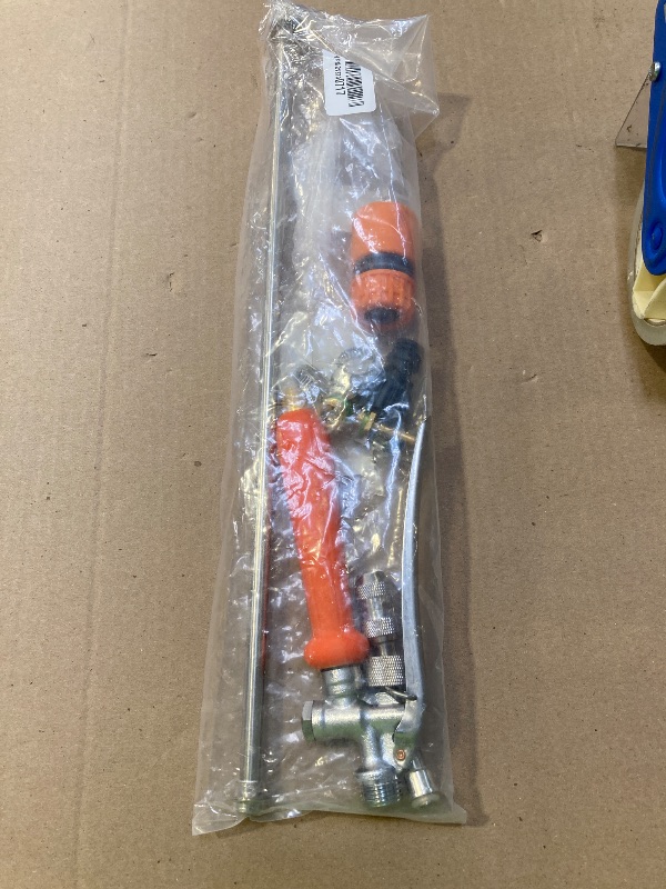 Photo 1 of All Metal Replacement Sprayer Wand, 1/4" & 3/8" Brass Barb Sprayer Wand with Stainless Steel Shut off Valve & 2 Hose Clamps (29 Inches)