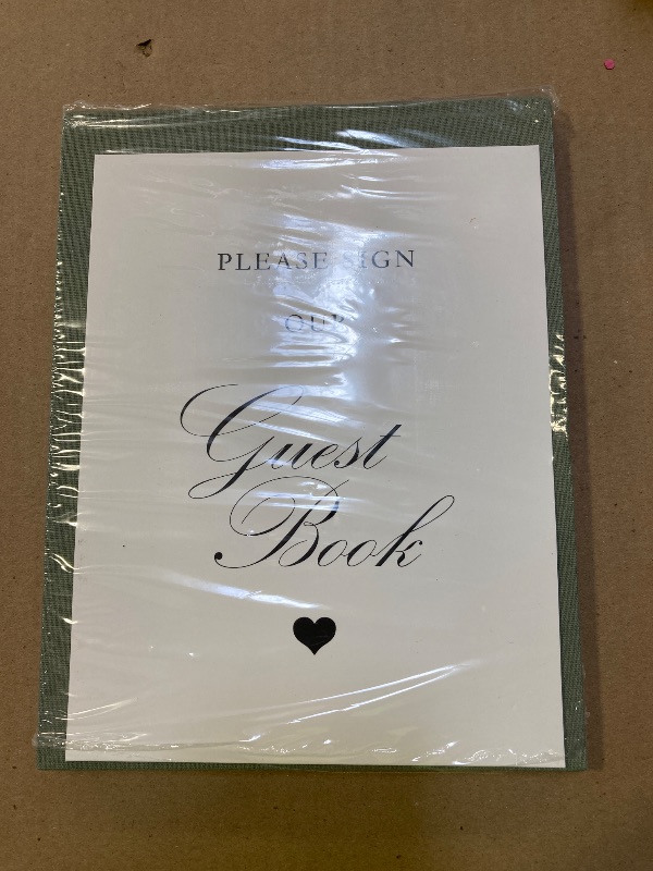 Photo 1 of SUNEE Wedding Guest Book - Polaroid Guest Book Weddings Reception, Linen Cover 7" x 9" Guest Book for Baby Shower, Birthdays and Special Events, 100 Blank Pages for Wedding Sign in and Photos, Green