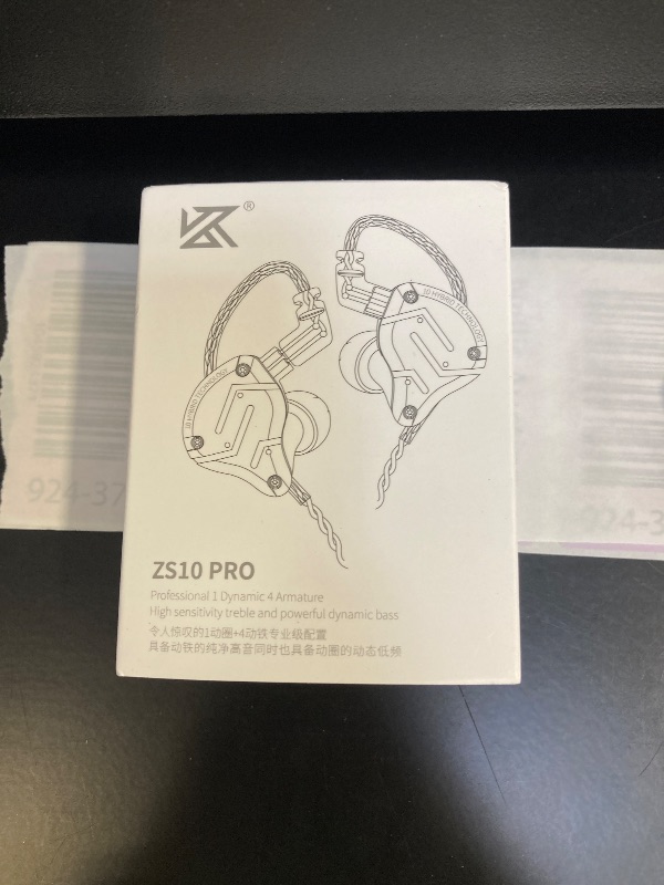 Photo 1 of Linsoul KZ ZS10 Pro, 4BA+1DD 5 Driver in Ear Monitor, HiFi Wired Earbuds, Gaming Earbuds, Hybrid IEM Earphones with Stainless Steel Faceplate, Detachable Cable for Musician(Without Mic, Black)
