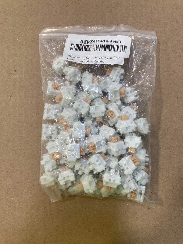 Photo 1 of 70 Pcs Silent Cream Yellow Pro Keyboard Switch for Outemu Mechanical Gaming Keyboard with Dustproof Stem, 5-Pin Pre-Lubed 45gf Actuation Force Silent Tactile Switches for All MX Mechanical Keyboard