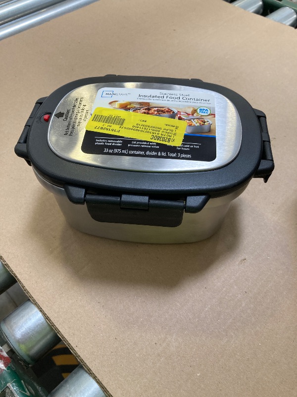 Photo 1 of Mainstays 33 Oz Rectangular Insulated Food Container Stainless Steel
