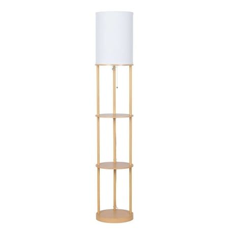 Photo 1 of Mainstays 62 Oval Shelf Floor Lamp Light Wood Finish Farmhouse Style Young Adult Adult Use