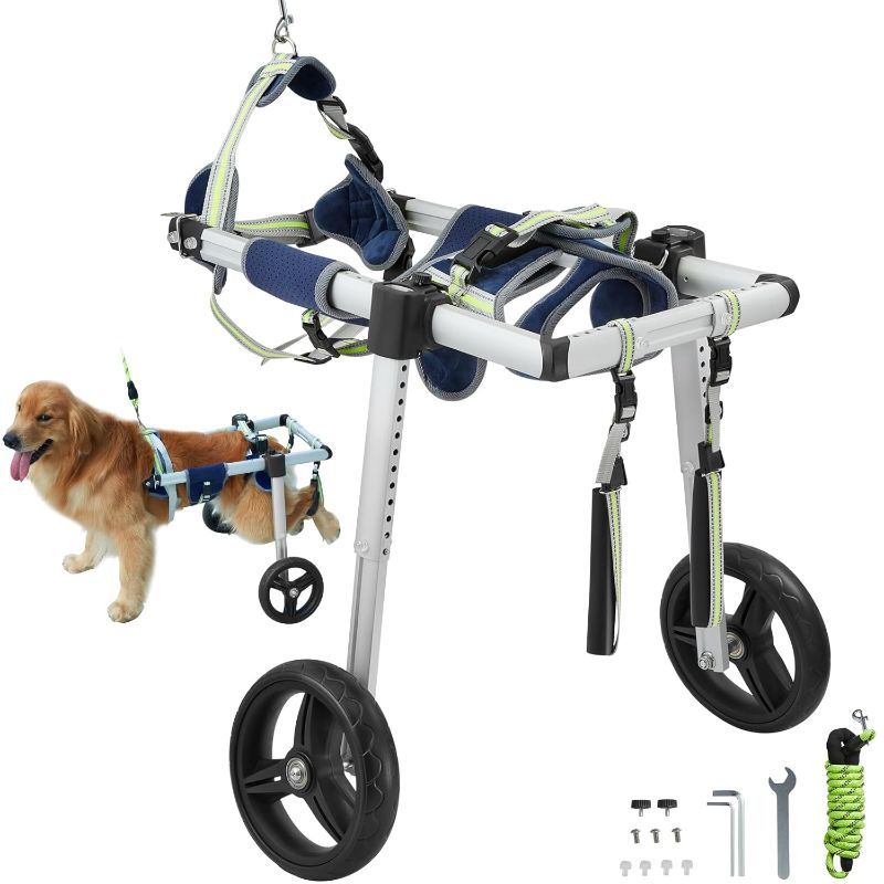 Photo 1 of VEVOR 2 Wheels Dog Wheelchair for Back Legs, Pet Wheelchair Lightweight & Adjustable Assisting in Healing, Dog Cart for Injured, Disabled, Paralysis, Hind Limb Weak Pet
