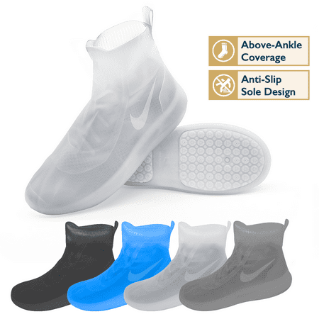 Photo 1 of ComfiTime Waterproof Shoe Covers – Anti-Slip Outsole Design Above-Ankle Coverage Shoe Covers for Rain Durable TPE Rubber Reusable Shoe Protector
