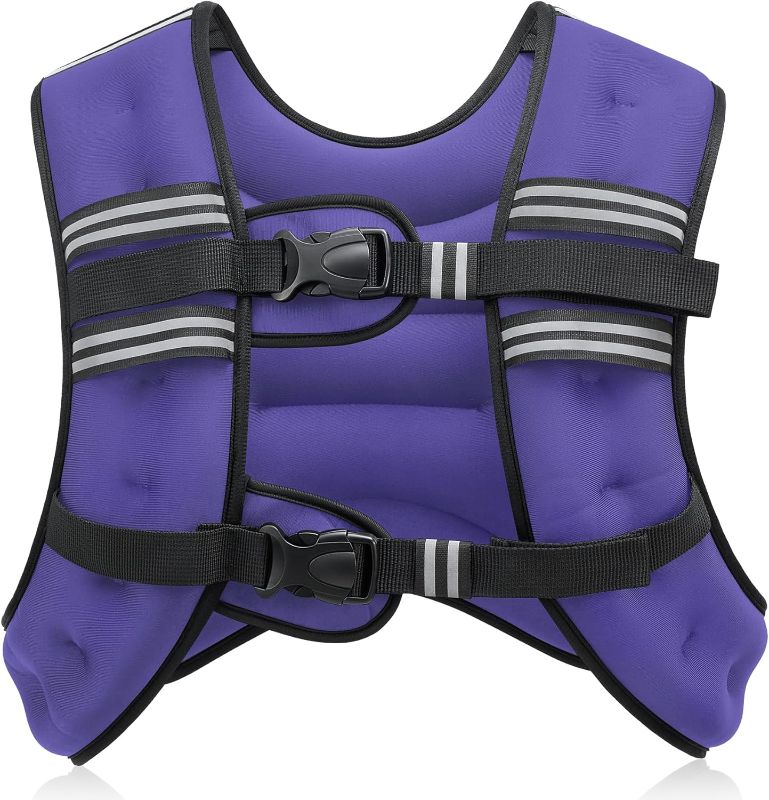 Photo 1 of ZELUS Weighted Vest, 6lb/8lb/12lb/16lb/20lb/25lb/30lb Weight Vest with Reflective Stripe for Workout, Strength Training, Running, Fitness, Muscle Building, Weight Loss, Weightlifting
