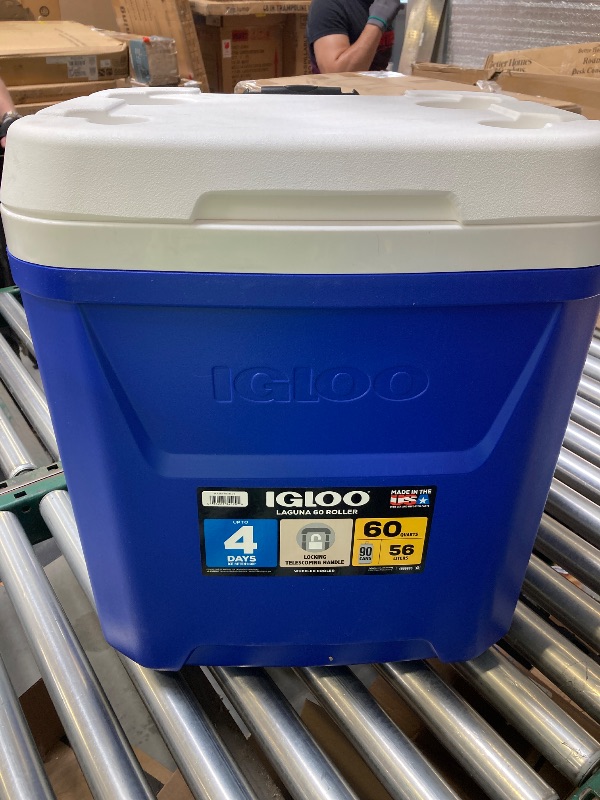 Photo 1 of Igloo 60 QT Laguna Ice Chest Cooler with Wheels Blue
