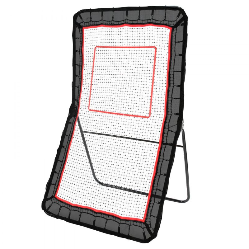 Photo 1 of VEVOR Lacrosse Rebounder for Backyard, 4x7 Ft Volleyball Bounce Back Net, Pitchback Throwback Baseball Softball Return Training Screen, Adjustable Angle Shooting Practice Training Wall with Target
