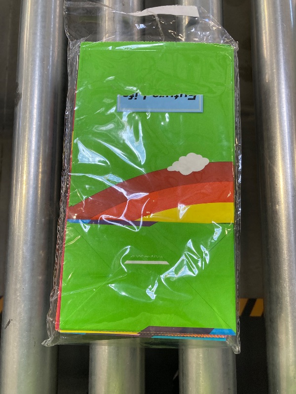 Photo 1 of Future Life 24 pcs Rainbow Party Favor Paper Bags, 5.2 * 3.2 * 9.6 Inch, Food Safe Kraft Paper and Ink, Natural (Biodegradable), Vivid Colored,Give Away Bags.