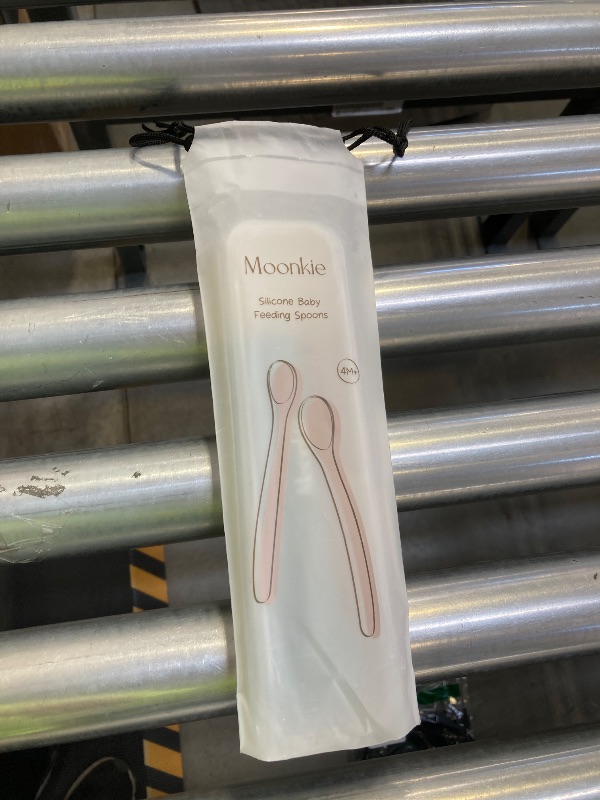 Photo 1 of Moonkie Silicone Baby Spoons Set of 4, Two Sizes Feeding Spoon for First Stage 4+ Months, Baby Utensils with Case, Toddler Led Weaning Spoons, Bendable, Chewproof & Boil-proof