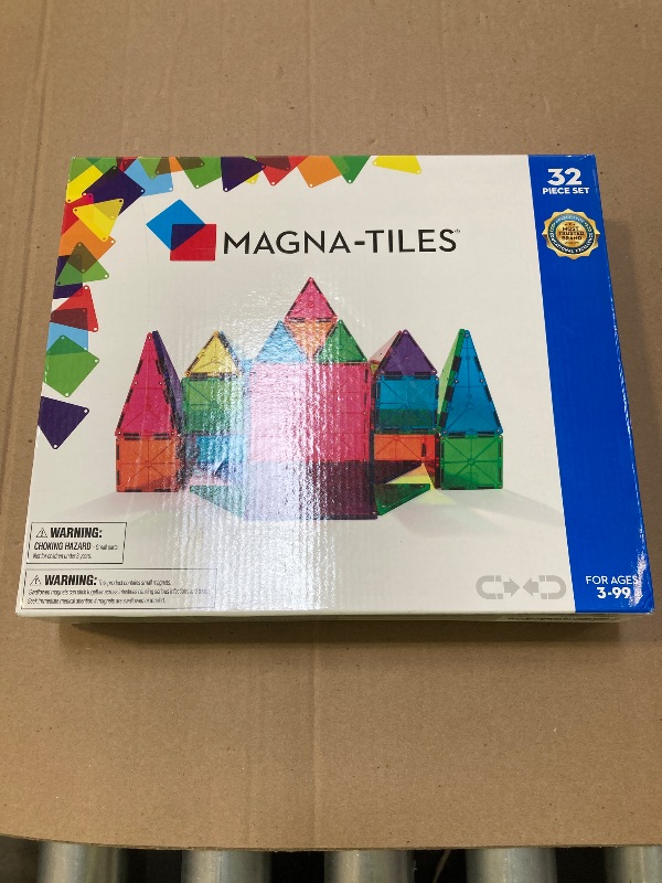 Photo 1 of MAGNA-TILES Classic 32-Piece Magnetic Construction Set, The ORIGINAL Magnetic Building Brand