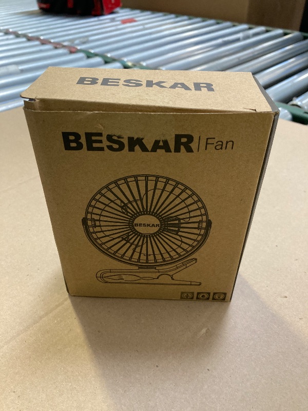 Photo 1 of BESKAR USB Clip on Fan, Portable Small Fan with Cord Powered, 3 Speeds Strong Airflow, with Sturdy Clamp, Quiet Personal Desk Fan
