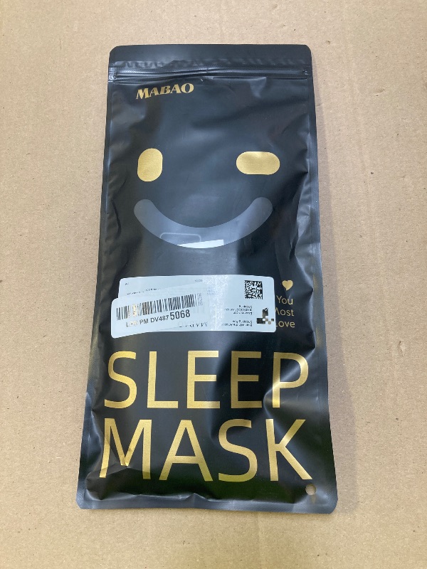 Photo 1 of MABAO Sleep Mask for Side Sleeper, Eye Mask for Sleeping Women Men, 3D Contoured Cup No Eye Pressure 100% Light Blocking Sleeping Mask with Adjustable Strap Night Blindfold Flight, Travel, Nap, Black