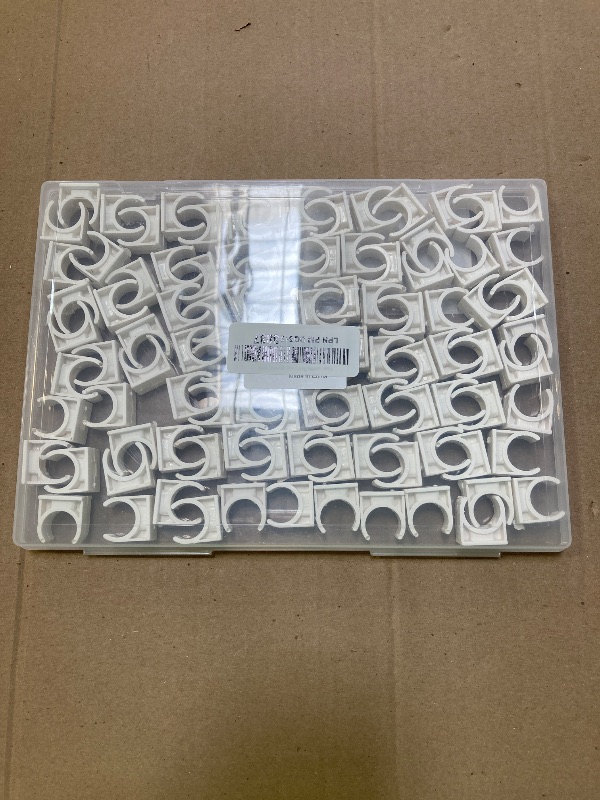Photo 1 of Mrosnail 100 Pcs U-Shaped PVC Pipe Clamps, 16mm White Clips for 1/4" Water Pipes, Durable Support & Easy Installation