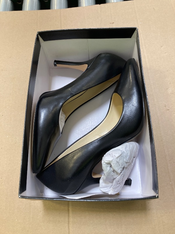 Photo 1 of Nine West Women's Flax Pump, Black Leather, 7.5