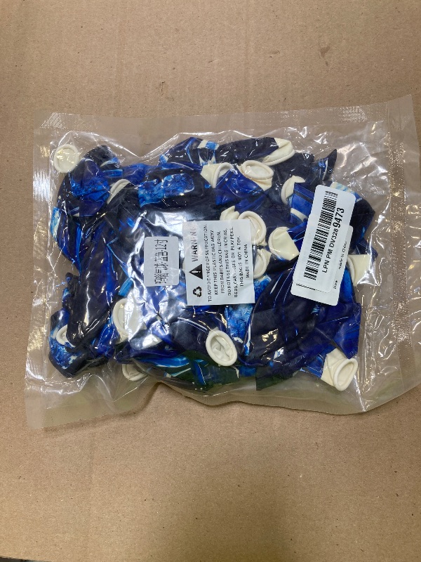 Photo 1 of 50pcs Blue Marble Balloons 12 Inch Marble Agate Latex Swirl Balloons for Blue Birthday Party Easter Decoration Wedding Baby Shower Halloween Festival Photobooth