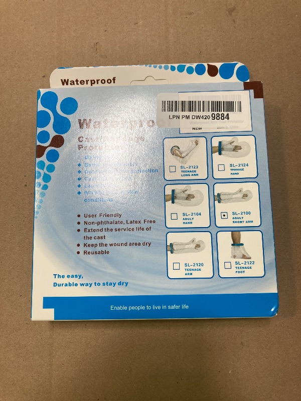 Photo 1 of UpGoing Cast Covers for Shower Arm Adult Waterproof Cast Cover Shower Protector Bag for Wound Arm, Hands, Wrists, Elbow, Finger to Keep Wounds Dry, Reusable Durable