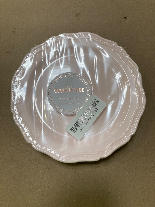 Photo 1 of CountrySide Vintage Embossed Blush Plastic Dessert Plates for Party (20 PC) Heavy Duty Disposable Dinner Set 7.5", Fine China Look Dishes and Perfect Disposable Plates for Baby Showers, Weddings etc