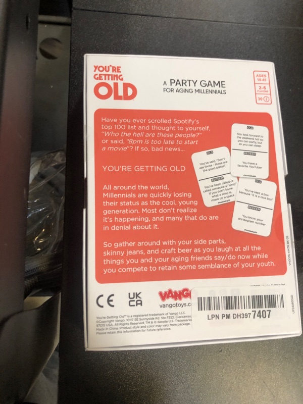 Photo 1 of Vango You’re Getting Old – A Party Card Game for Aging Millennials - 2 to 6 Players, Ages 14+