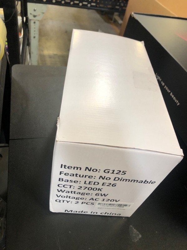 Photo 1 of LED Bulbs 60 Watt Equivalent, 2 Pack 6W G125 LED Globe Bulbs, Antique Vintage Light Bulbs Amber, E26 LED Edison Light Bulb, 2700K 800LM Warm White, E26 Standard Base, Non-Dimmable