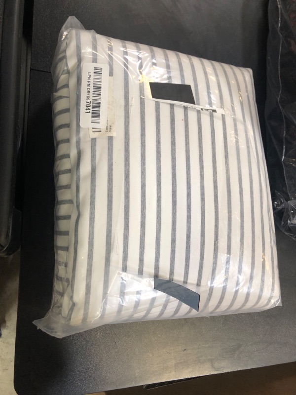 Photo 1 of Extra Deep Split King Sheet Set - 7 Piece Breathable & Cooling Sheets - Hotel Luxury Bedding Set 18-24 Inch Extra Deep Pockets - Easy Fit, Soft, Wrinkle Free & Comfy - Grey Stripes, Split King Size