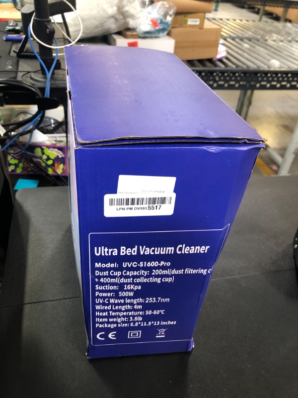 Photo 1 of Mattress Vacuum Bed Vacuum Cleaner with UV 16Kpa Suction HEPA Filter 253.7nm UV-C Light & 30000 Rpm/Min Brushroll Rotation & Heating & Ultrasonic Quintuple Tech, Widened Suction Port, 500W, Corded