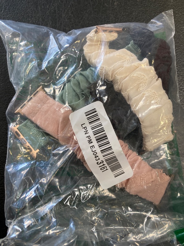 Photo 1 of Recoppa Compatible for Apple Watch Band Scrunchie 38mm 40mm 41mm 42mm 44mm 45mm 46mm Cute Printed Elastic Solo Loop Bands Women Bracelet Strap for iWatch Series 10 9 8 7 6 5 4 3 2 1 SE, 4 Packs