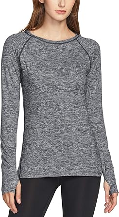 Photo 1 of TSLA Women's Long Sleeve Shirts, Lightweight Crewneck Yoga Workout Tops, Athletic Sports Performance Running T-Shirts - SIZE M