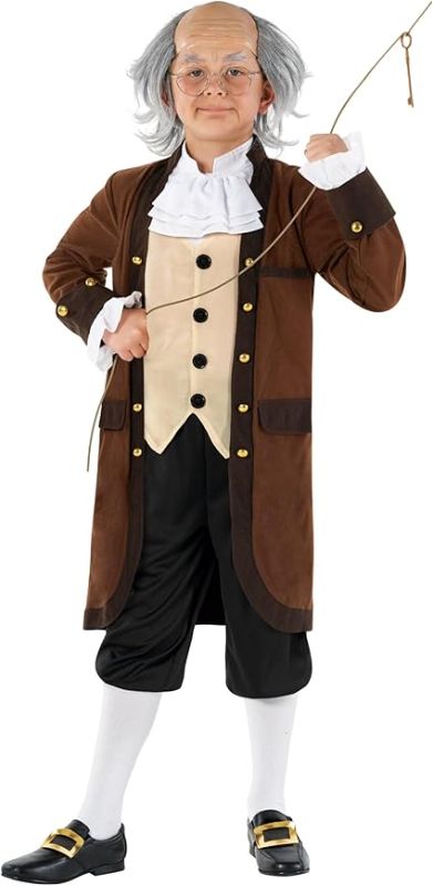 Photo 1 of Benjamin Franklin Costume Kids Colonial Founding Father Outfit for Presidents Day Celebrations