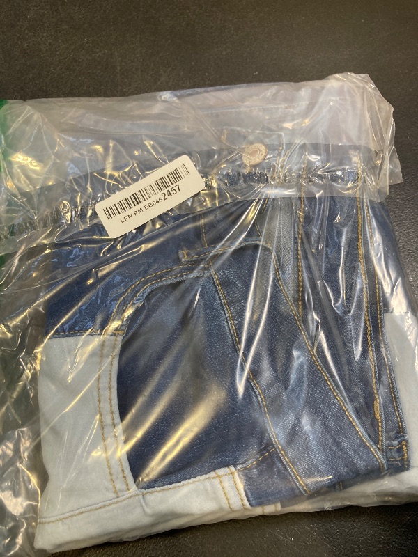 Photo 1 of THUNDER STAR Women Patchwork Flare Jeans Stretch High Waisted Bell Bottom Raw Hem Denim Pants #1 Blue XXXL