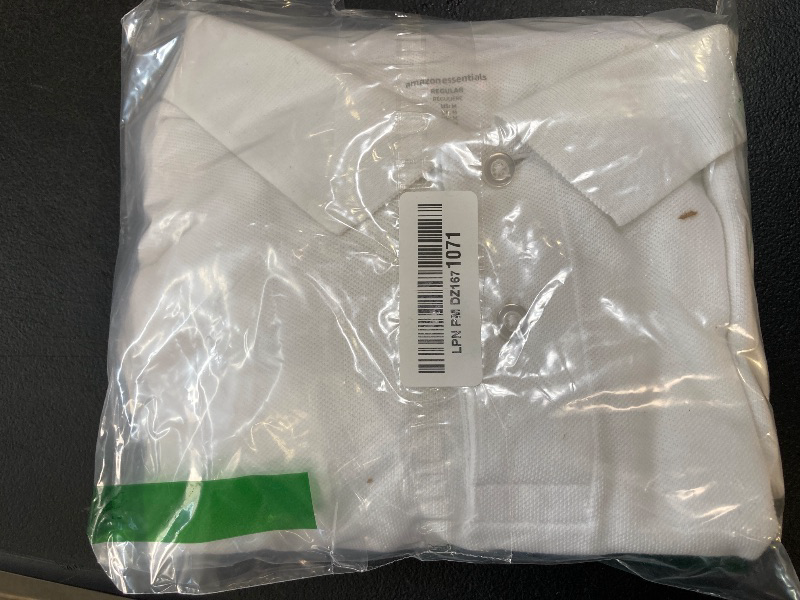 Photo 1 of Amazon Essentials Men's Regular-Fit Cotton Pique Polo Shirt (Available in Big & Tall), White, Medium