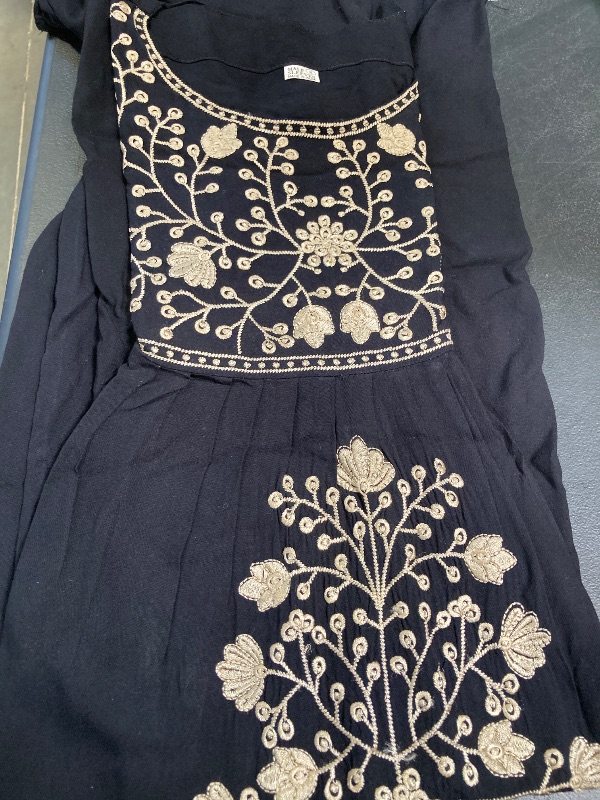 Photo 1 of Authentic Mexican Embroidered Dress from Mexico Black Dress Short Sleeve (Small)