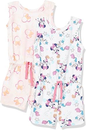 Photo 1 of Amazon Essentials Disney | Marvel | Star Wars | Frozen | Princess Girls and Toddlers' Knit Sleeveless Rompers, Pack of 2 - size 3T