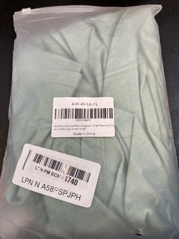 Photo 1 of AISWI Sparkly Maternity Dress Cowl Neck Spaghetti Strap Ruched Bodycon Sheath Pregnancy Dresses Baby Shower Photoshoot, Sparkly Sage Green, Small