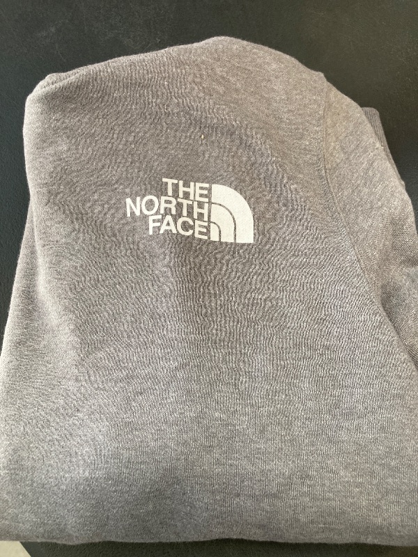 Photo 1 of THE NORTH FACE Men's Box NSE Pullover Hoodie (Standard and Big Size), TNF Medium Grey Heather/Crimson Orange, Small