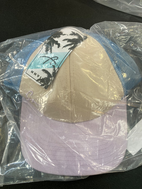 Photo 1 of Grace Folly Beach Trucker Hats for Women- Snapback Baseball Cap for Summer (Classic Blue & Lavender)