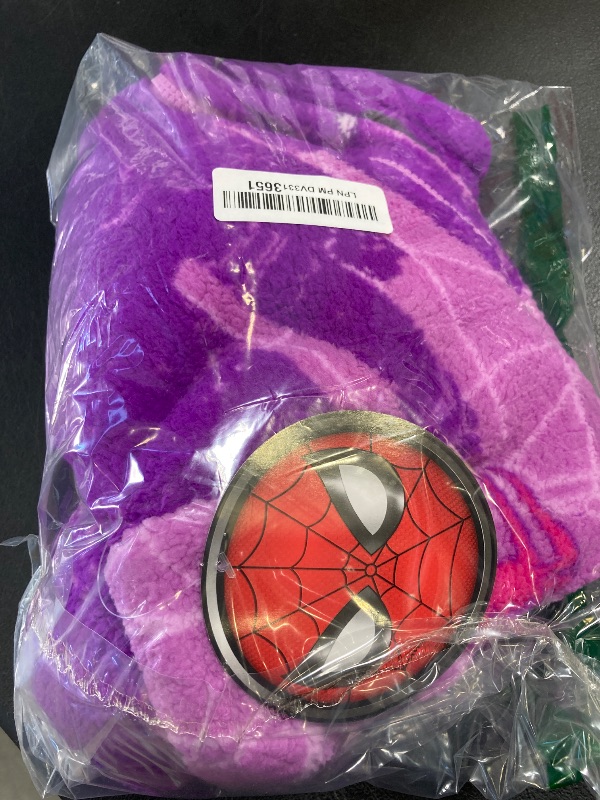 Photo 1 of Marvel Spider-man Ghost Spider Sherpa Hoodie - Zip-Up Hooded Sweatshirt Jacket for Kids (Purple, Size 4/5)