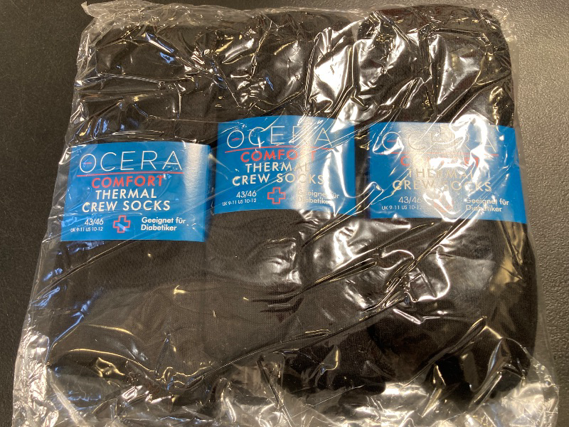 Photo 1 of 4 Pairs of Diabetic Extra Thick Warm Cotton Socks, Triple Cushioned Crew Slipper Socks (Black, Size 10-13)