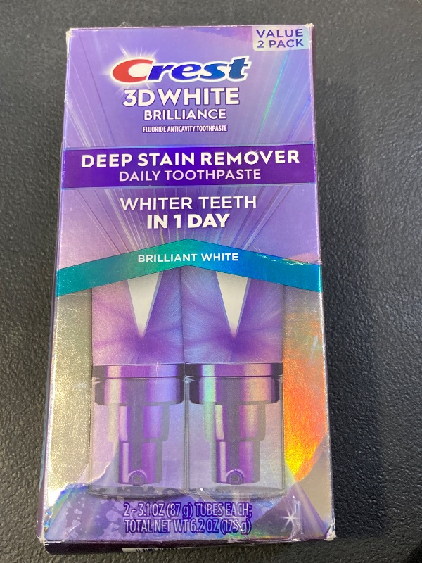 Photo 1 of Crest 3DWhite Brilliance Deep Stain Remover Brilliant White Toothpaste - 3.1oz/2pk