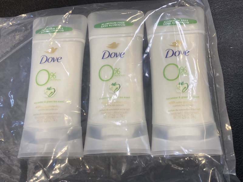 Photo 1 of (3 pack) Dove Aluminum Free Deodorant for Women Cucumber and Green Tea, 2.6 oz