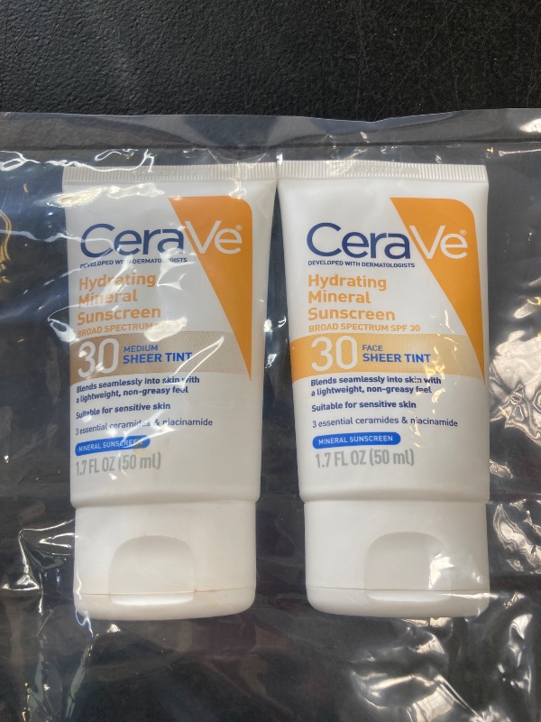 Photo 1 of CeraVe Hydrating Mineral Sunscreen Two Different Tones Pack / Final Sale 