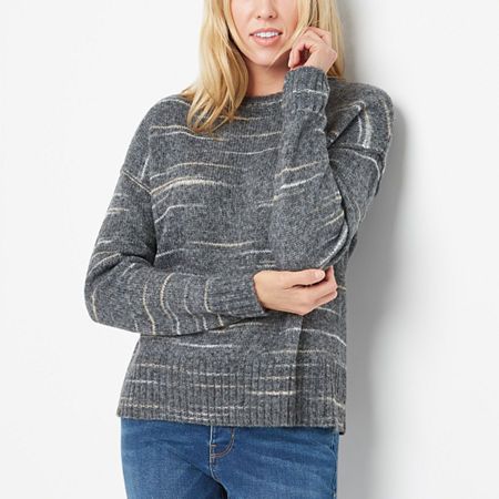 Photo 1 of A.n.a Womens Crew Neck Long Sleeve Pullover Sweater, Medium, Gray