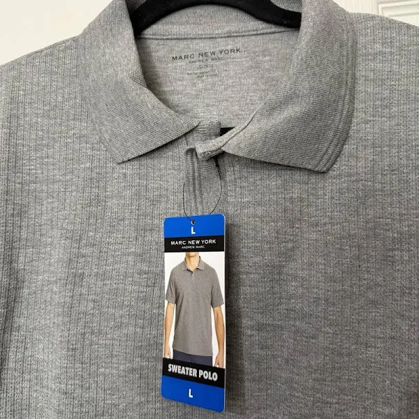 Photo 1 of Marc by Marc New York Men's Sweater Polo Shirt, Gray, Size L